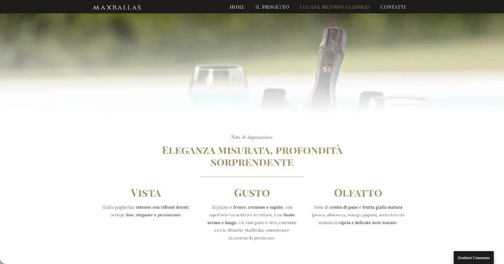 Pagina dedicata alle note di degustazione: vista, gusto e olfatto