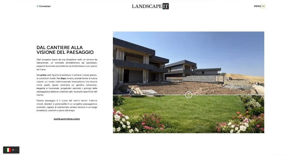 Confronto prima e dopo dal cantiere al giardino finito