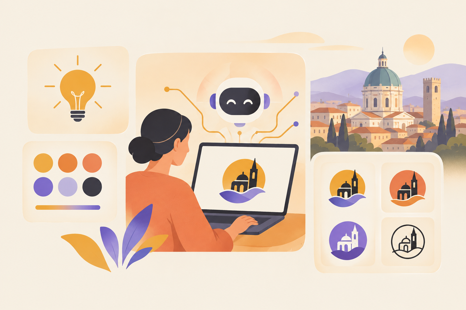 Illustrazione per Perché non realizzare un logo con l’AI a Brescia
